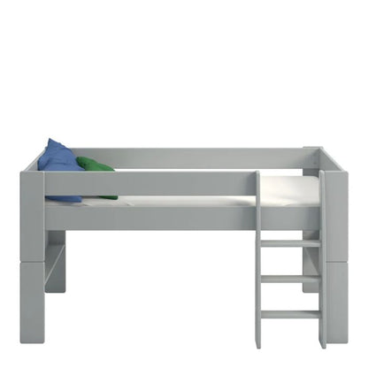 Steens for Kids Mid Sleeper in Folkestone Grey, Includes - Universe Tent + Tunnel + 2 Pocket in Blue + 1 Pocket in Green