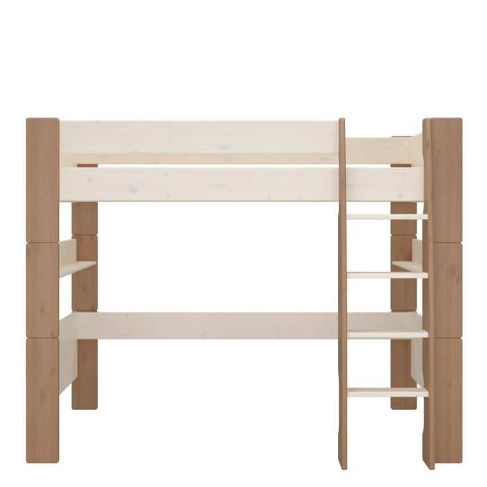 Steens For Kids High Sleeper in Whitewash  Grey Brown Lacquered