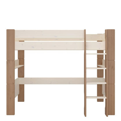 Steens For Kids High Sleeper in Whitewash  Grey Brown Lacquered