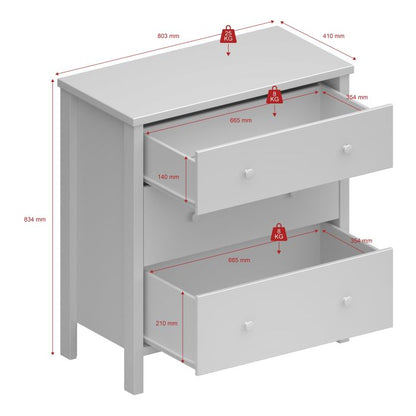 Tromso 3 Drawer Chest Off White