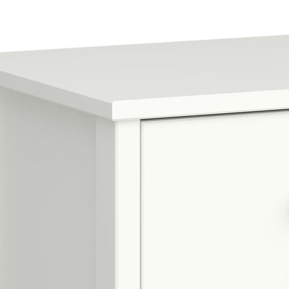 Tromso 3 Doors Wardrobe White with Leather Handles