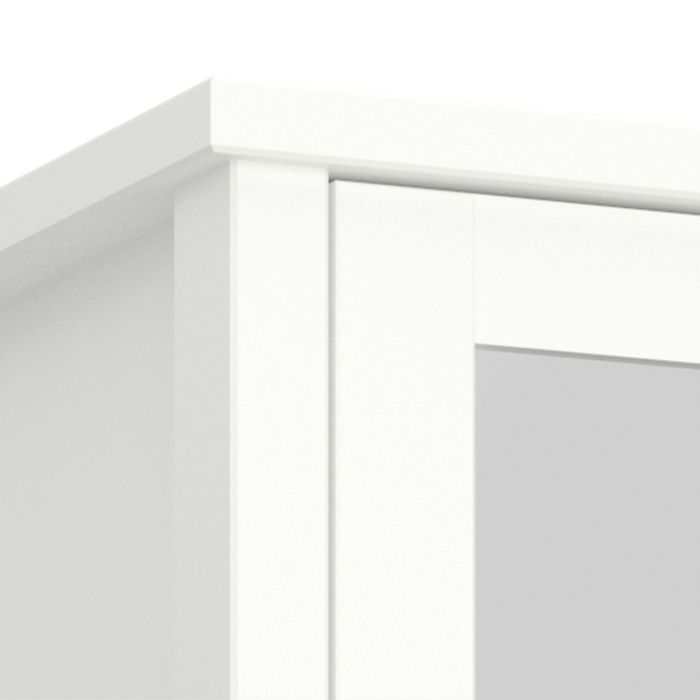 Tromso Wardrobe with 1 Mirror Door 1 Drawer in Off White