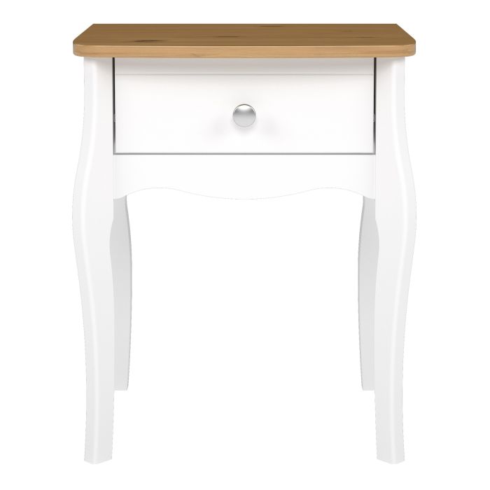 Baroque Nightstand in Pure White Iced Coffee Lacquer