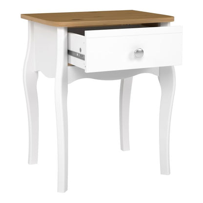 Baroque Nightstand in Pure White Iced Coffee Lacquer