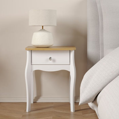 Baroque Nightstand in Pure White Iced Coffee Lacquer