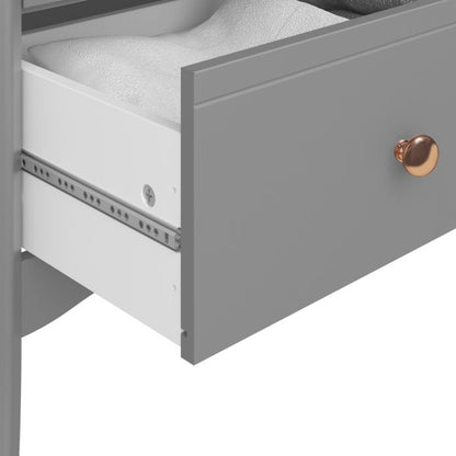 Baroque 5 Drawer Narrow in Folkestone Grey with Rose Gold Colour Handles