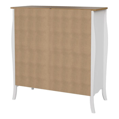 Baroque Sideboard 2 Doors 1 Drawer in Pure White Iced Coffee Lacquer