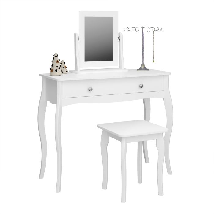 Baroque Stool in White