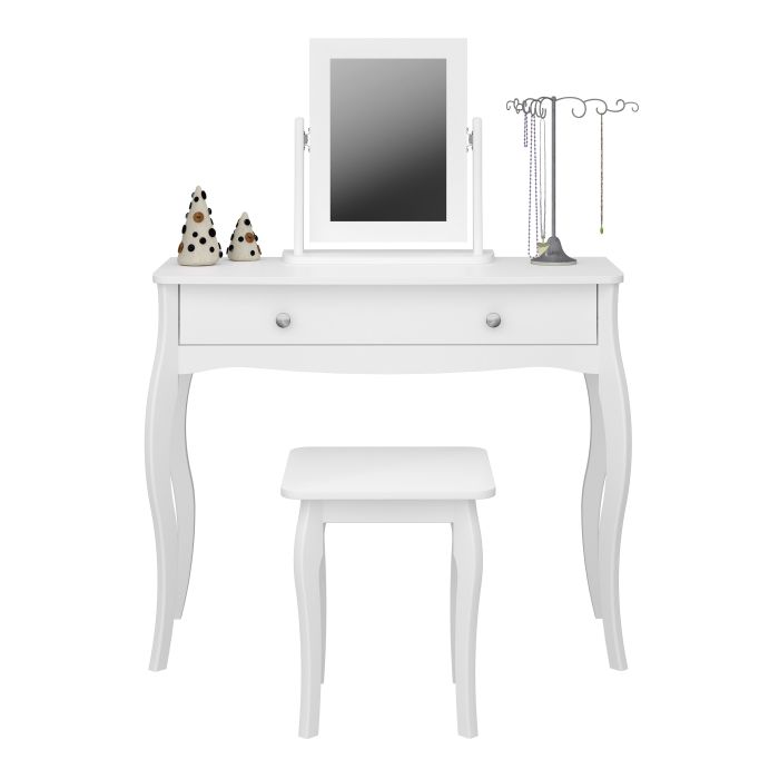 Baroque Stool in White