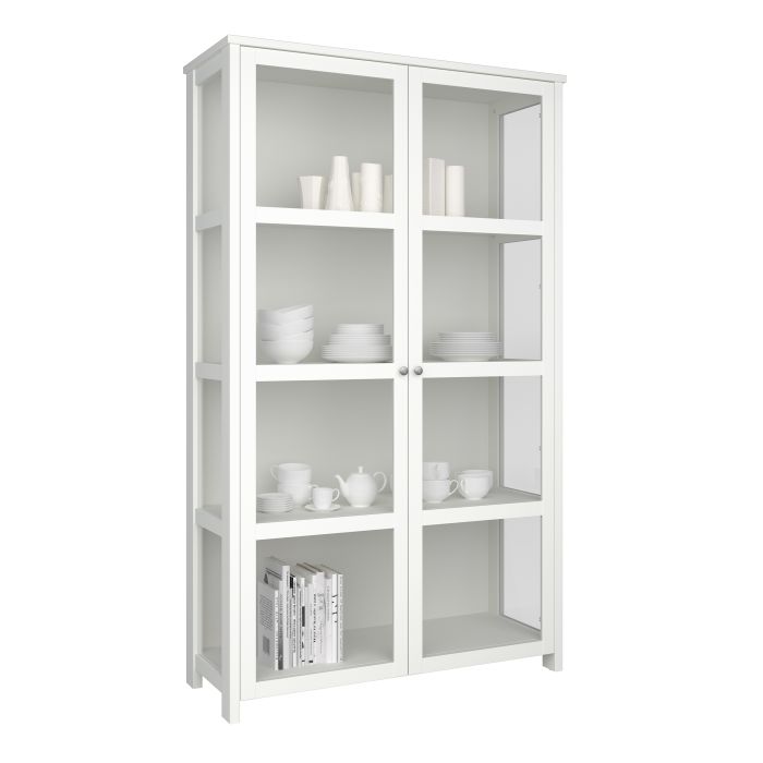 Excellent Showcase Display Cabinet with 2 Doors in Pure White