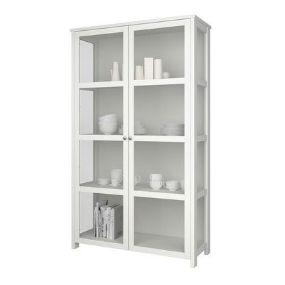 Excellent Showcase Display Cabinet with 2 Doors in Pure White