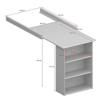 Steens for Kids Pull Out Desk Folkestone Grey