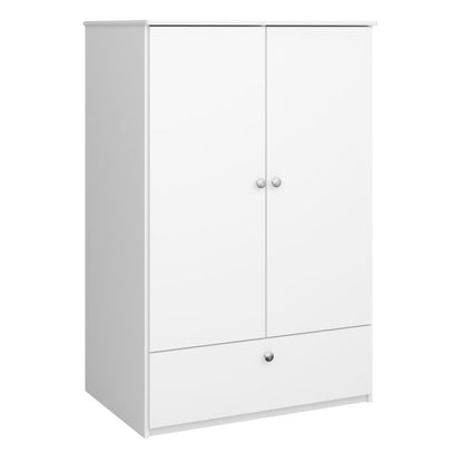 Steens For Kids Wardrobe 2 Door 1 Drawer in White