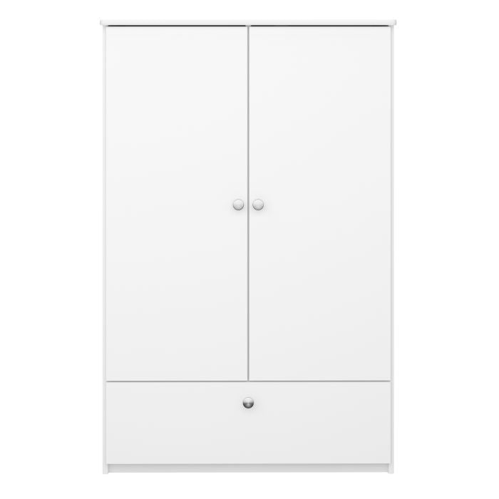 Steens For Kids Wardrobe 2 Door 1 Drawer in White