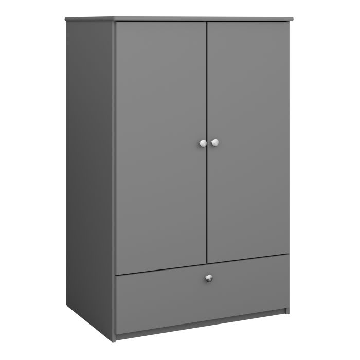 Steens For Kids Wardrobe 2 Door 1 Drawer in Folkestone Grey