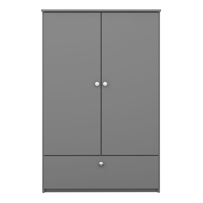 Steens For Kids Wardrobe 2 Door 1 Drawer in Folkestone Grey