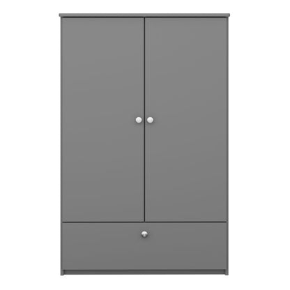 Steens For Kids Wardrobe 2 Door 1 Drawer in Folkestone Grey