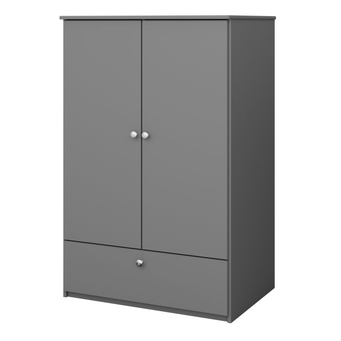 Steens For Kids Wardrobe 2 Door 1 Drawer in Folkestone Grey