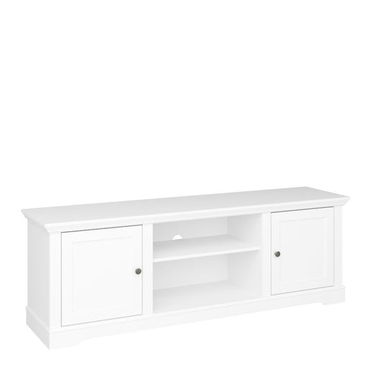 Venice Media Table 2 Doors 1 shelf Pure White