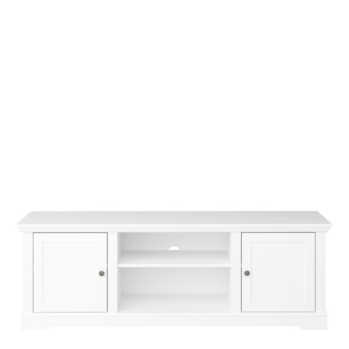 Venice Media Table 2 Doors 1 shelf Pure White