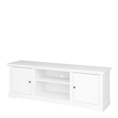 Venice Media Table 2 Doors 1 shelf Pure White