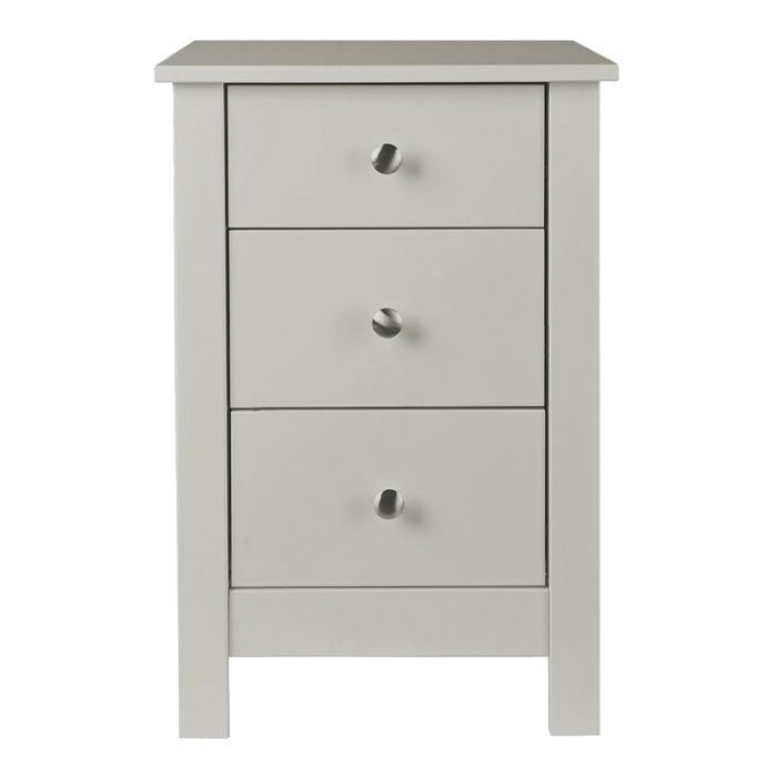 Florence 3 Drawer Bedside in Soft Grey