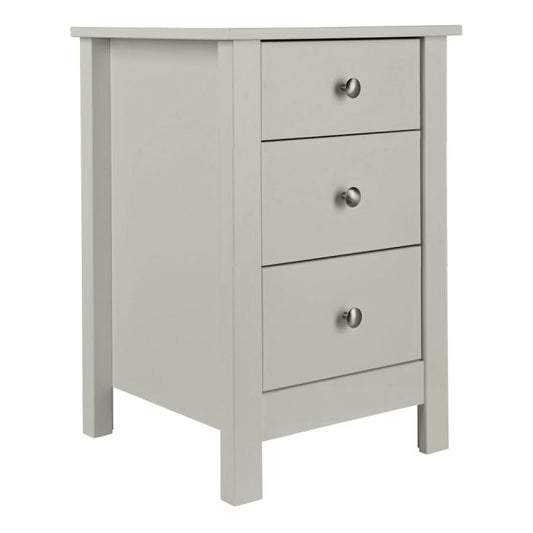 Florence 3 Drawer Bedside in Soft Grey