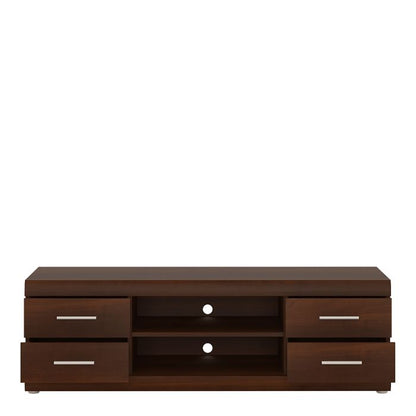 Imperial Wide 4 Drawer TV Cabinet in Dark Mahogany Melamine