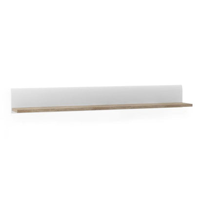 Chelsea Living Wall Shelf in White with a Truffle Oak Trim