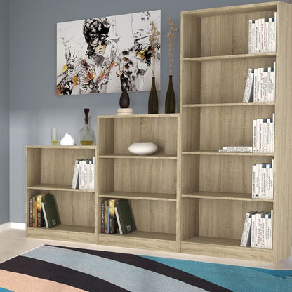 4 You Medium Wide Bookcase in Sonama Oak