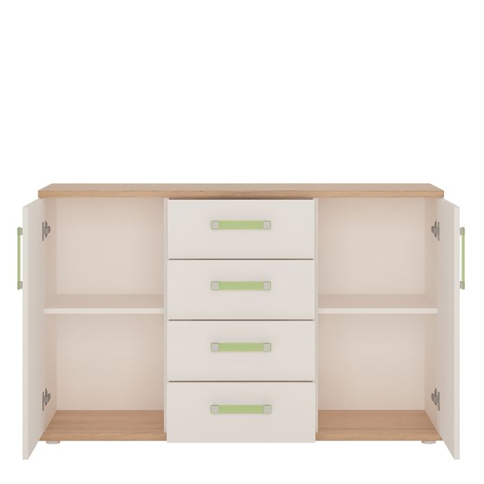 4KIDS 2 Door 4 Drawer Sideboard with Lemon Handles