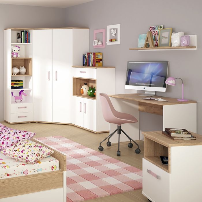 4KIDS 1 Door Desk Mobile with Lilac Handles