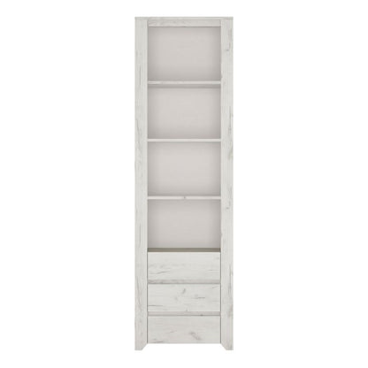 Angel Tall Narrow 3 Drawer Bookcase