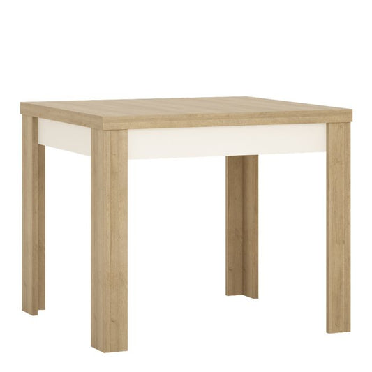 Lyon Small Extending Dining Table 90-180cm in Riviera Oak/White High Gloss