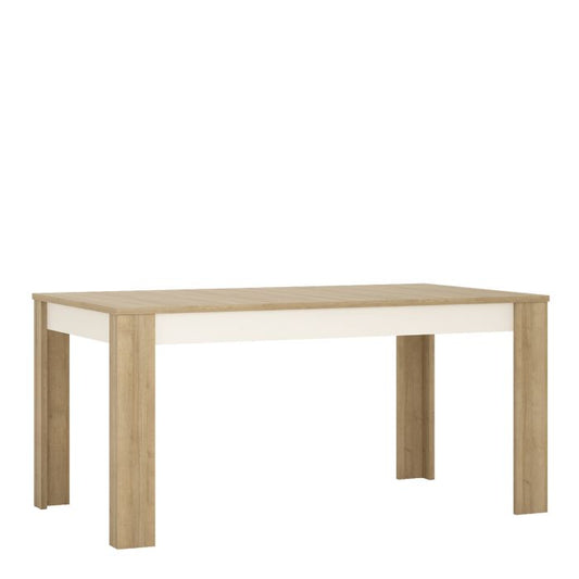 Lyon Large Extending Dining Table 160-200cm in Riviera Oak/White High Gloss