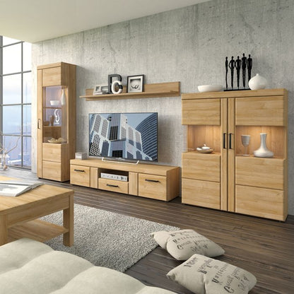 Cortina 2 Door 1 Drawer Wide TV Cabinet in Grandson Oak