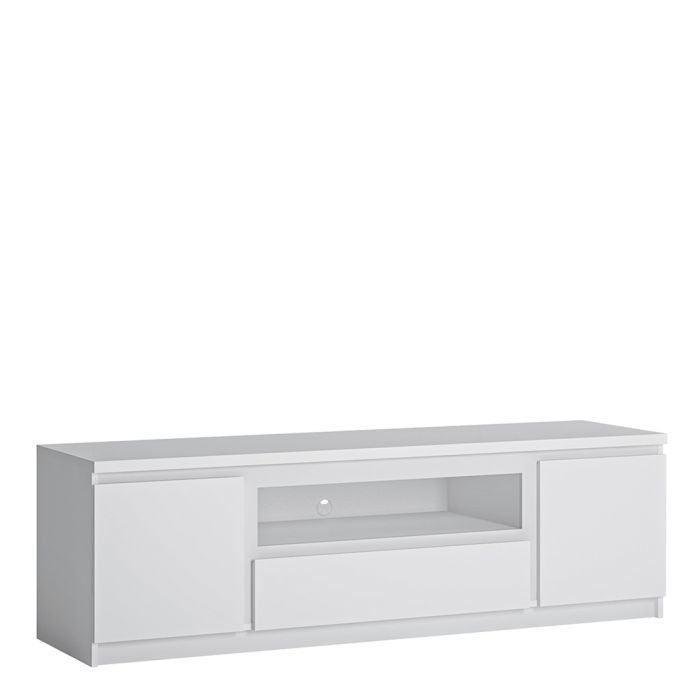 Fribo 2 Door 1 Drawer 166cm Wide TV Cabinet in White