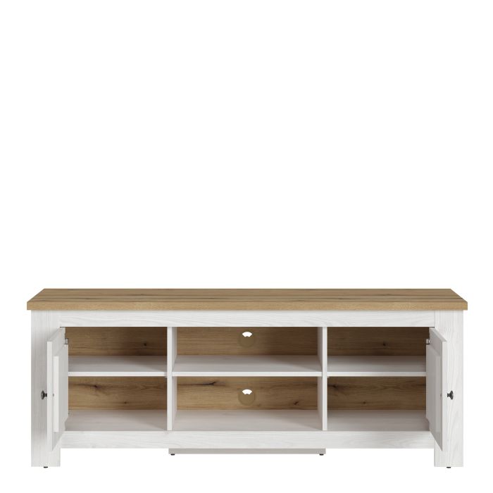 Celesto 2 Door TV Unit in White and Oak (154cm)