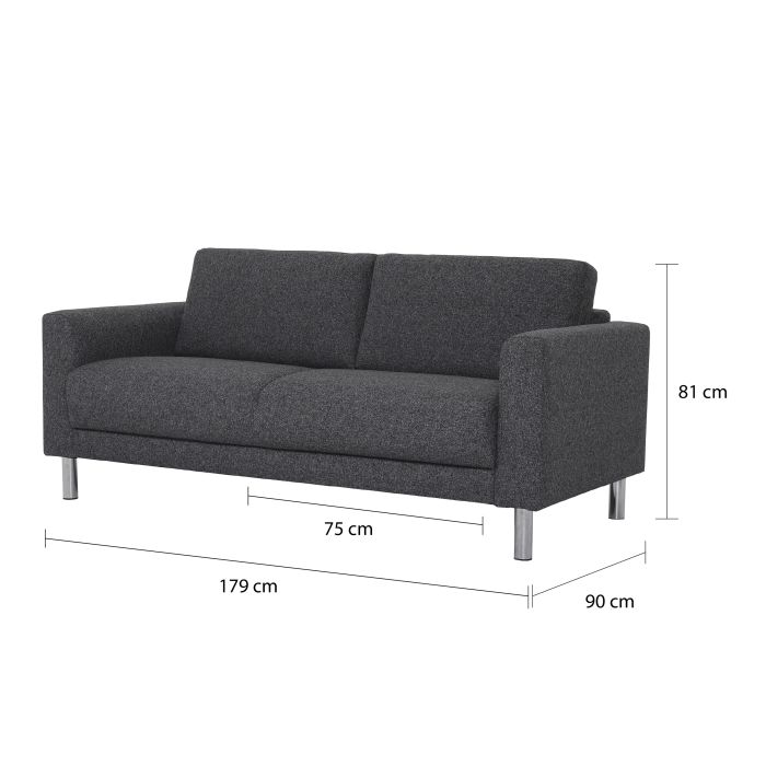 Cleveland 2-Seater Sofa in Nova Anthracite