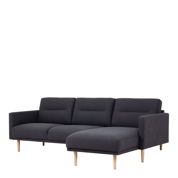 Larvik Chaiselongue Sofa (RH) - Antracit, Oak Legs