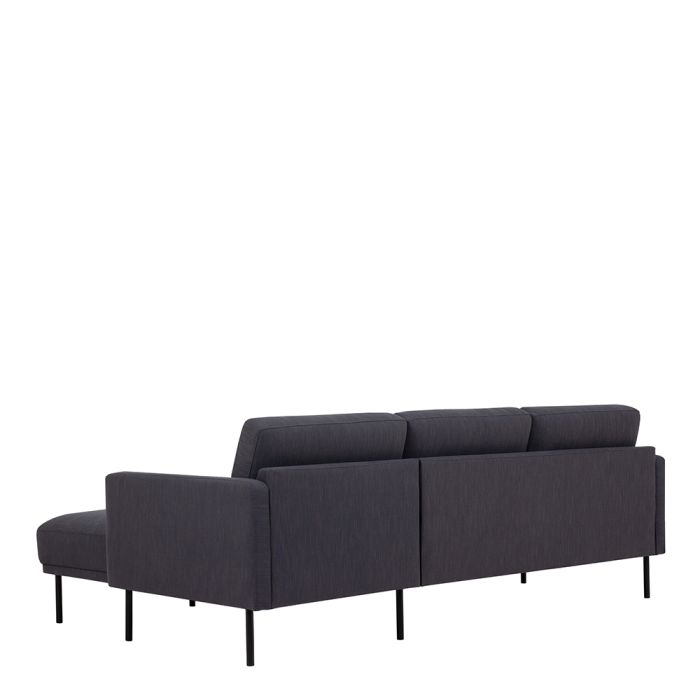 Larvik Chaiselongue Sofa (RH) - Anthracite, Black Legs