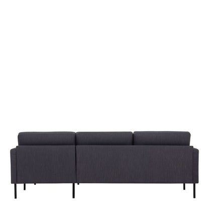 Larvik Chaiselongue Sofa (RH) - Anthracite, Black Legs