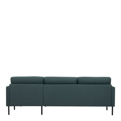 Larvik Chaiselongue Sofa (RH) - Dark Green, Black Legs