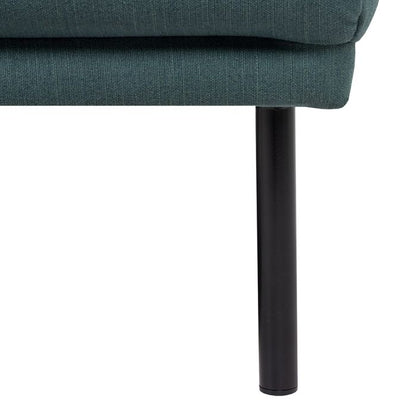 Larvik Chaiselongue Sofa (RH) - Dark Green, Black Legs