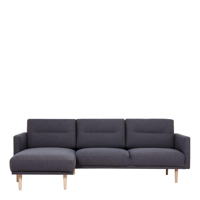 Larvik Chaiselongue Sofa  (LH) -  Anthracite, Oak Legs