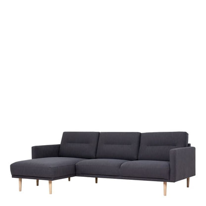 Larvik Chaiselongue Sofa  (LH) -  Anthracite, Oak Legs