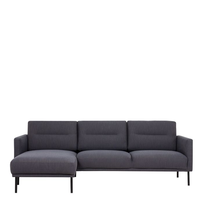 Larvik Chaiselongue Sofa (LH) - Anthracite, Black Legs