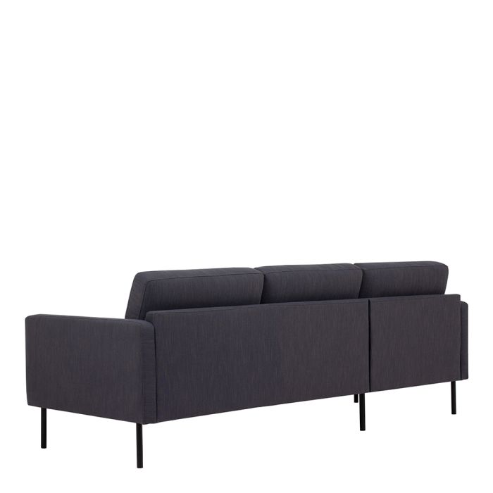 Larvik Chaiselongue Sofa (LH) - Anthracite, Black Legs