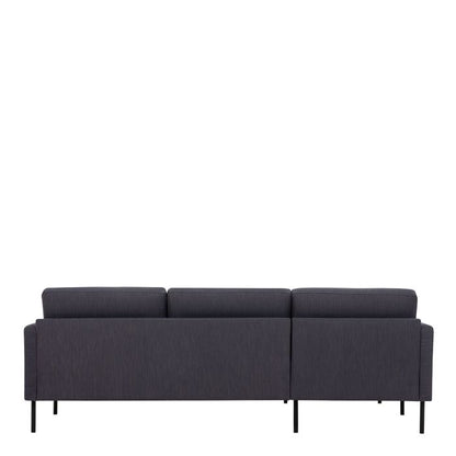 Larvik Chaiselongue Sofa (LH) - Anthracite, Black Legs