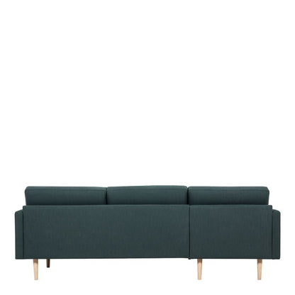 Larvik Chaiselongue Sofa  (LH) - Dark Green, Oak Legs